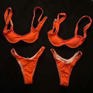 Shein orange bikini. Size small and medium to fit body proportions.